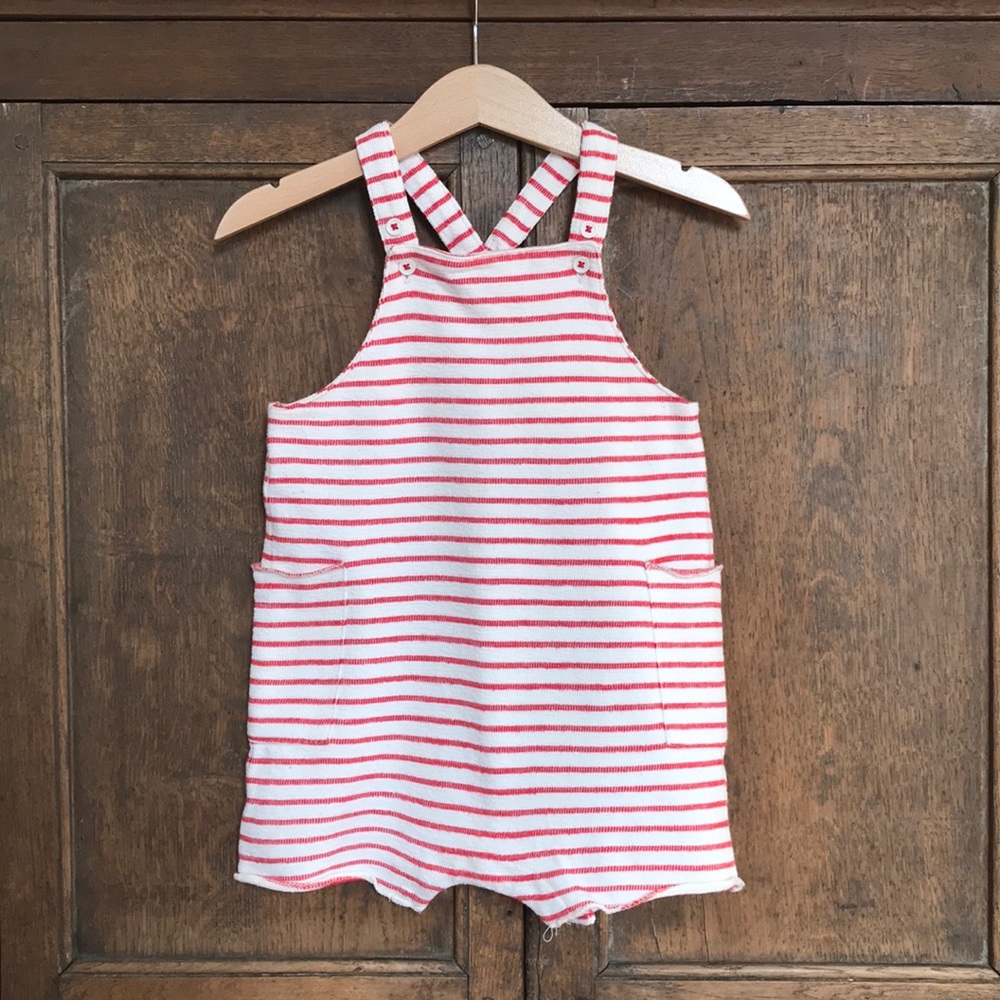 Terrycloth fabric overalls / romper jumpsuit